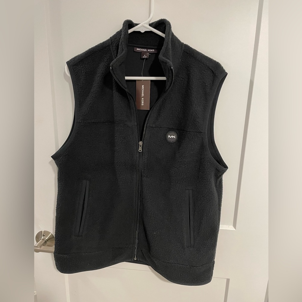 Michael Kors fleece vest in black brand new